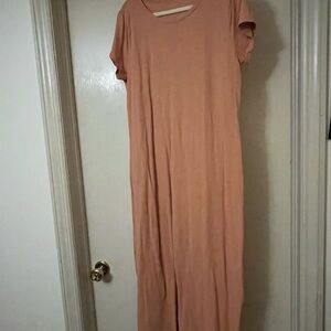Casual Peach Maxi Dress